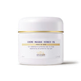 A white jar with a gold band labeled 'CRèME MASQUE VERNIX VG' from Biologique Recherche.